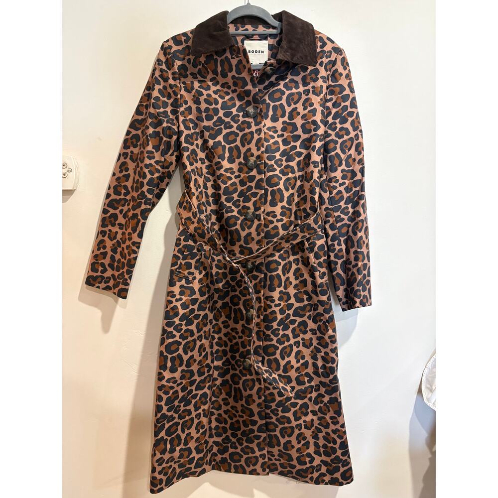 NWT Boden Lancaster Printed Mac Belted Trench Coat Brown Women's Size 10R - Picture 3 of 6